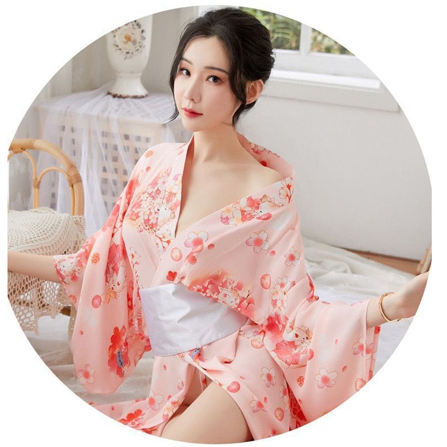 Floral Printed Traditional Kimono Robe