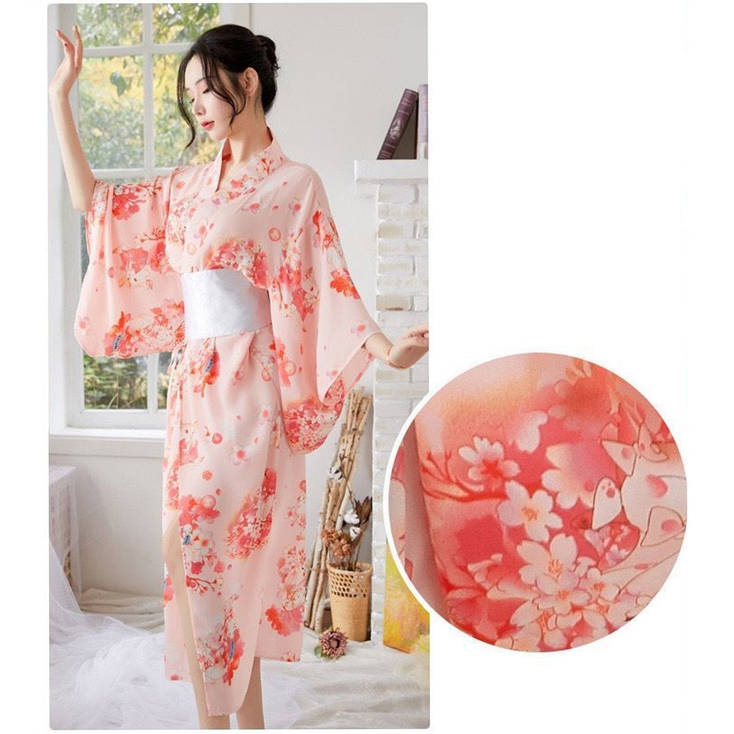 Floral Printed Traditional Kimono Robe