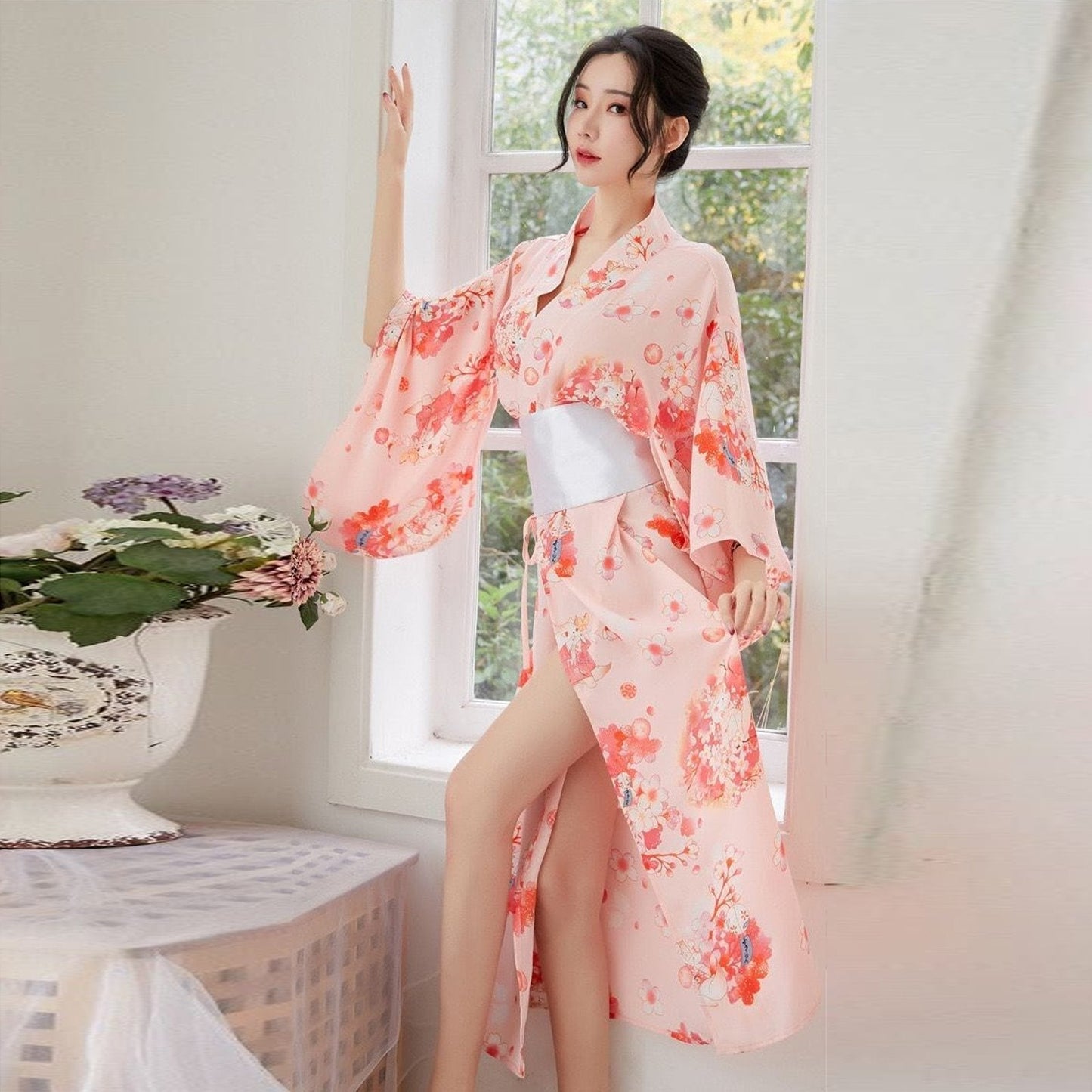 Floral Printed Traditional Kimono Robe