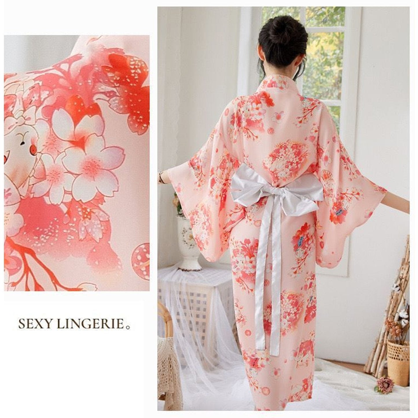 Floral Printed Traditional Kimono Robe