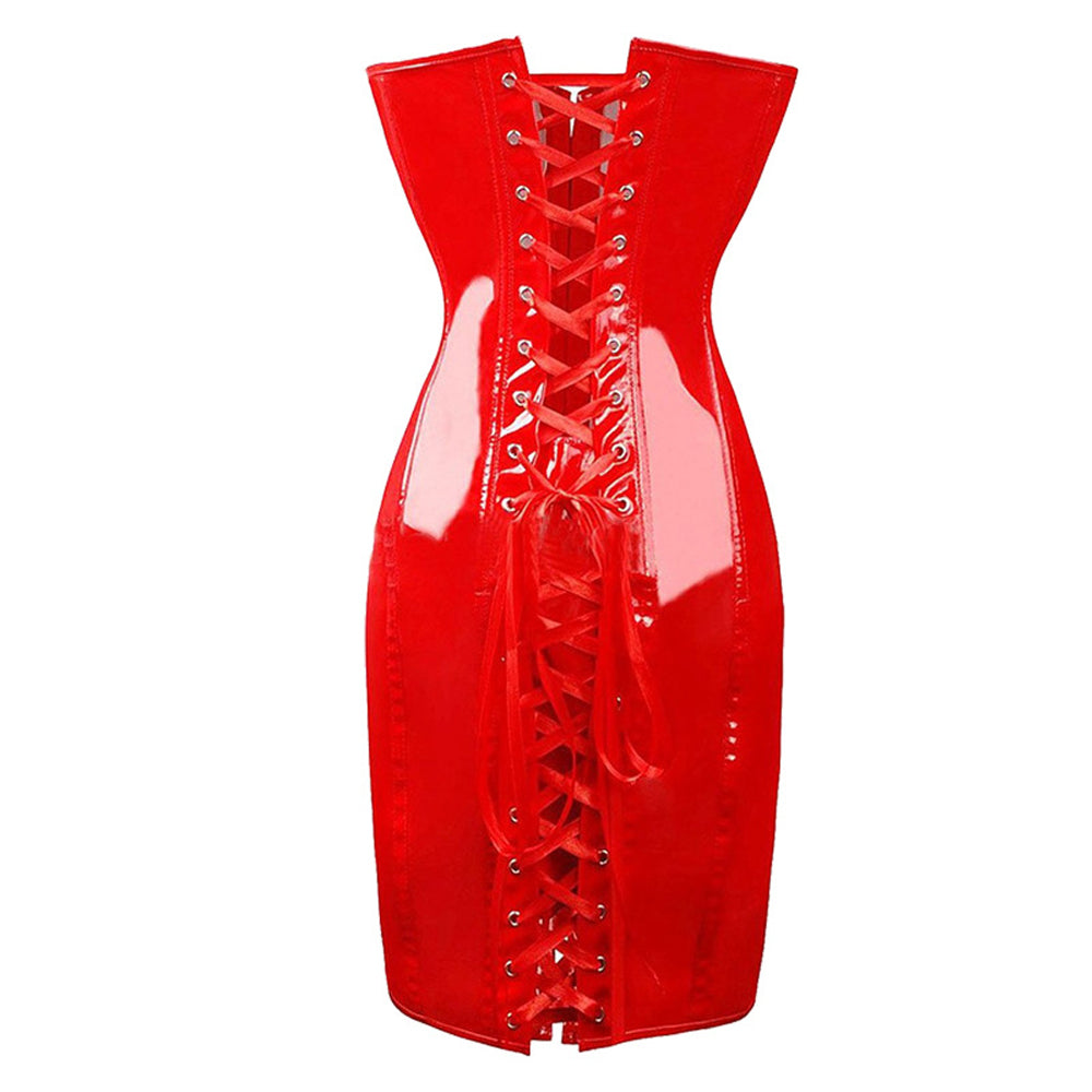 Wet Look Plus Size Latex Dress: PVC Bodycon, Off Shoulder