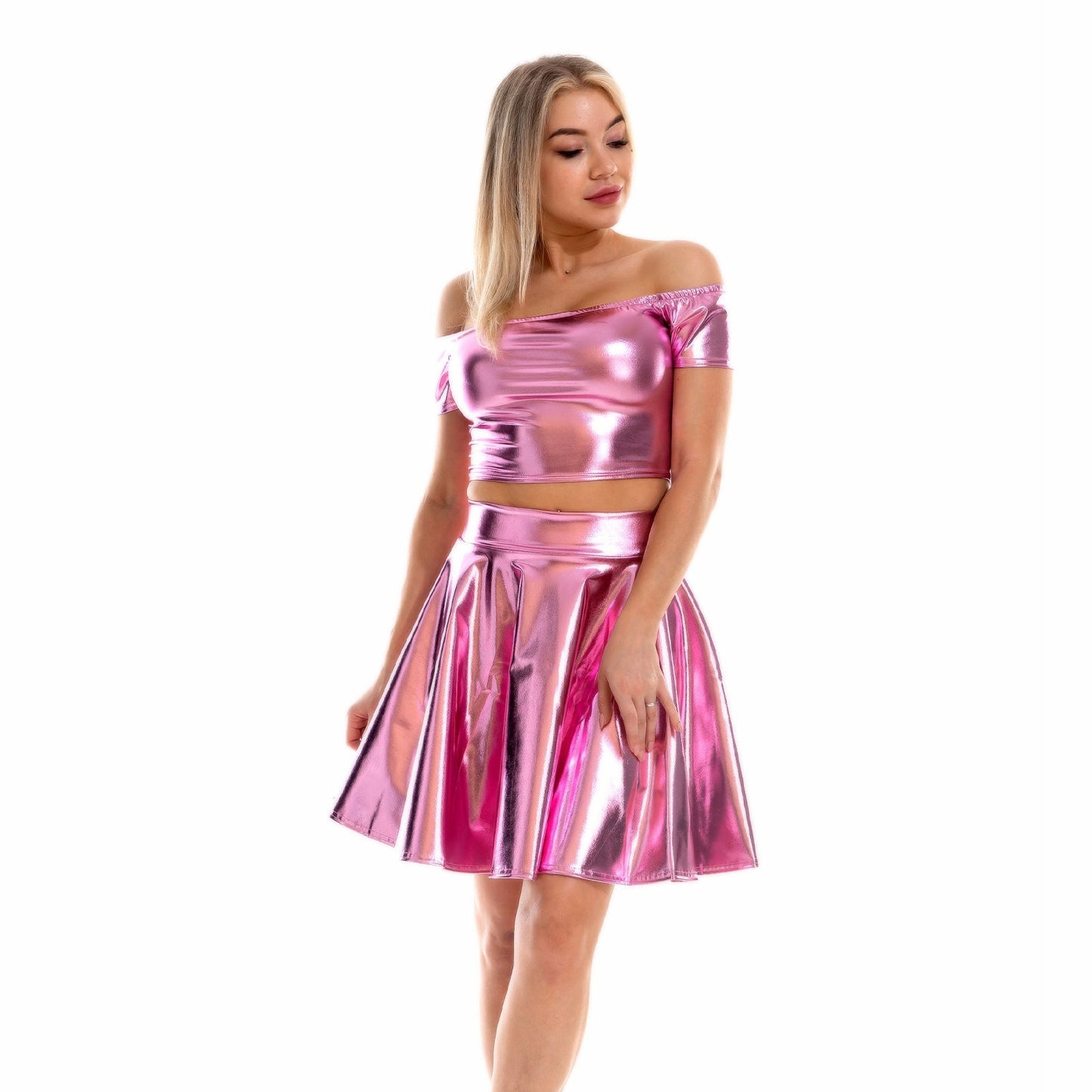 Holographic Rave Skirt Set