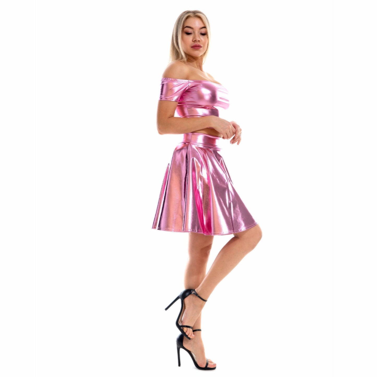 Holographic Rave Skirt Set