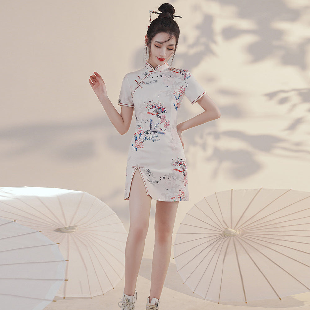 Amorino Floral Chinese Mini Dress