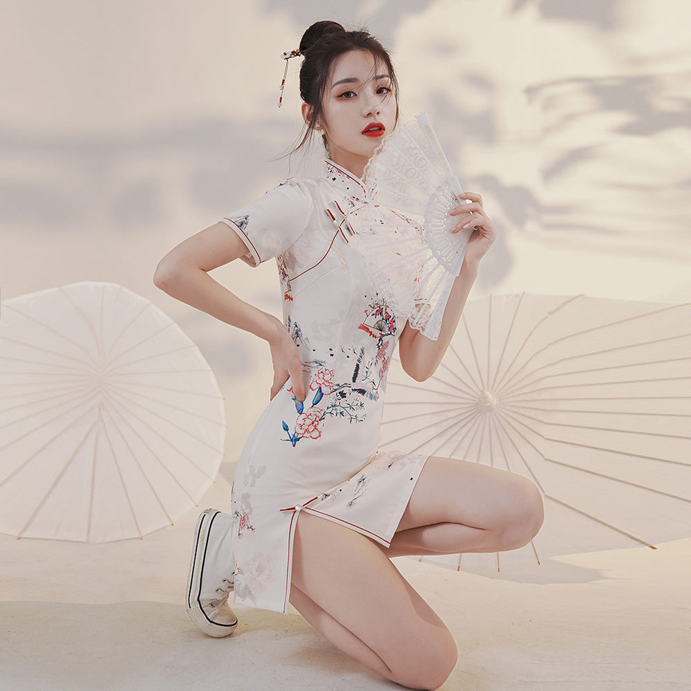Amorino Floral Chinese Mini Dress