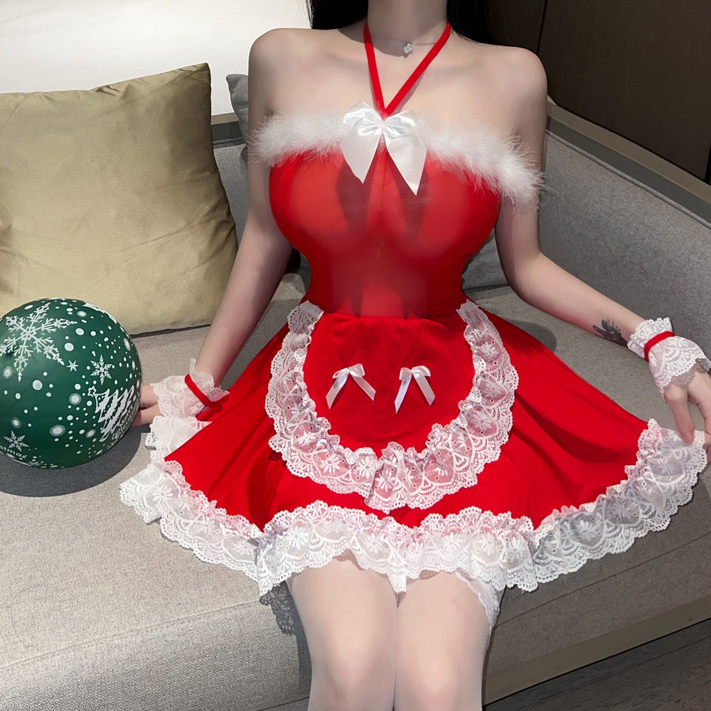 Irresistible Red Christmas Babydoll Dress