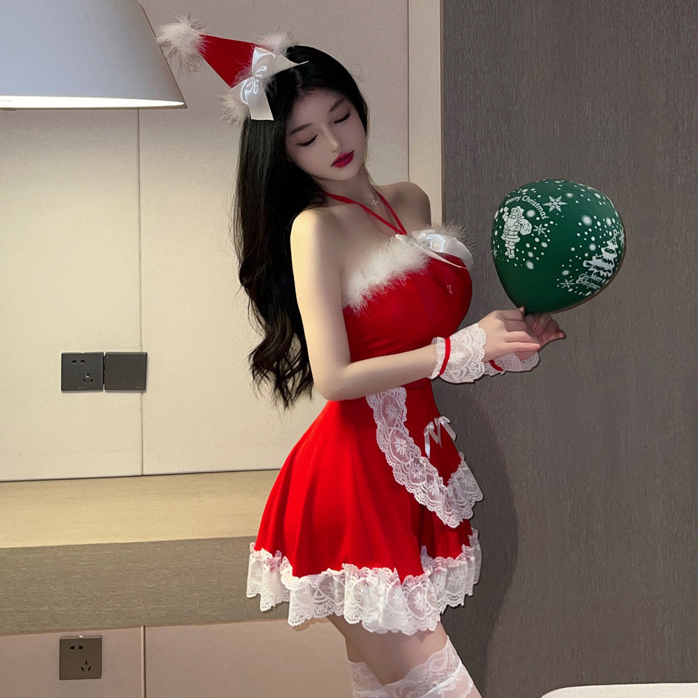 Irresistible Red Christmas Babydoll Dress