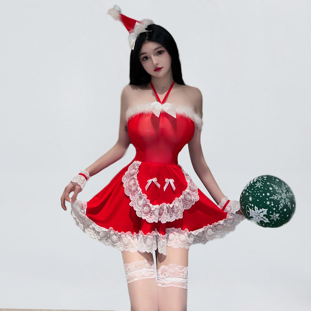 Irresistible Red Christmas Babydoll Dress