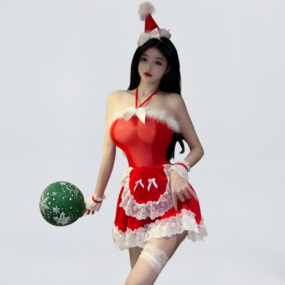 Irresistible Red Christmas Babydoll Dress