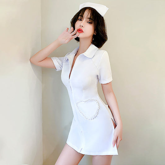 Amorino Plus Size White Nurse Uniform