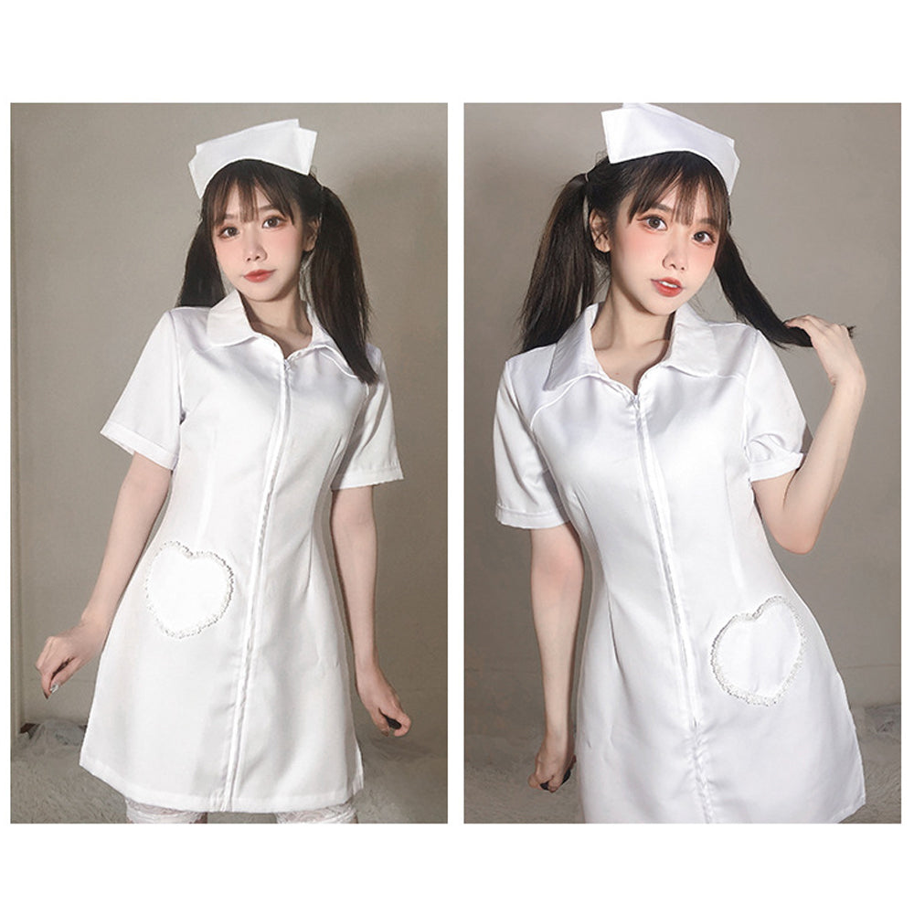 Amorino Plus Size White Nurse Uniform