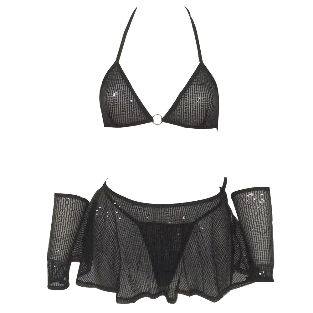 Irresistible Glitter Stripper Outfit Set