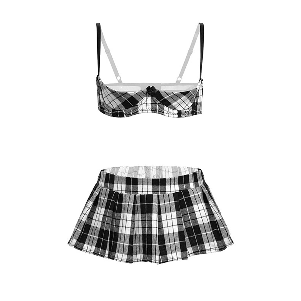 Schoolgirl Lingerie Set with Skirt