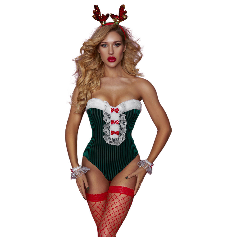 Elf Bodysuit: Green Christmas