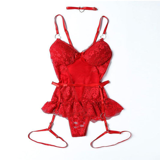 Lace Bodysuit with Garter