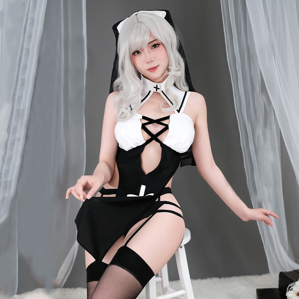 Nun Attire with Veil: Fetish Lingerie