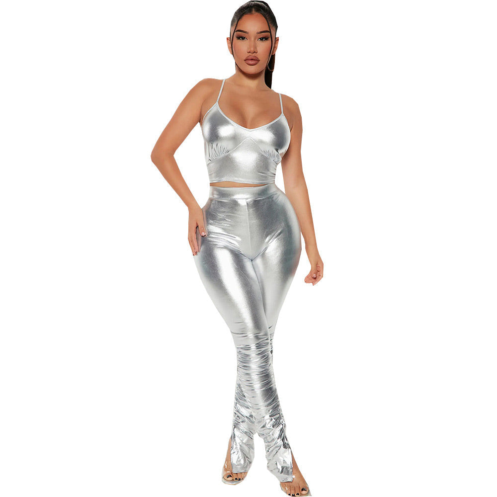 Silver Shiny Clubwear Set