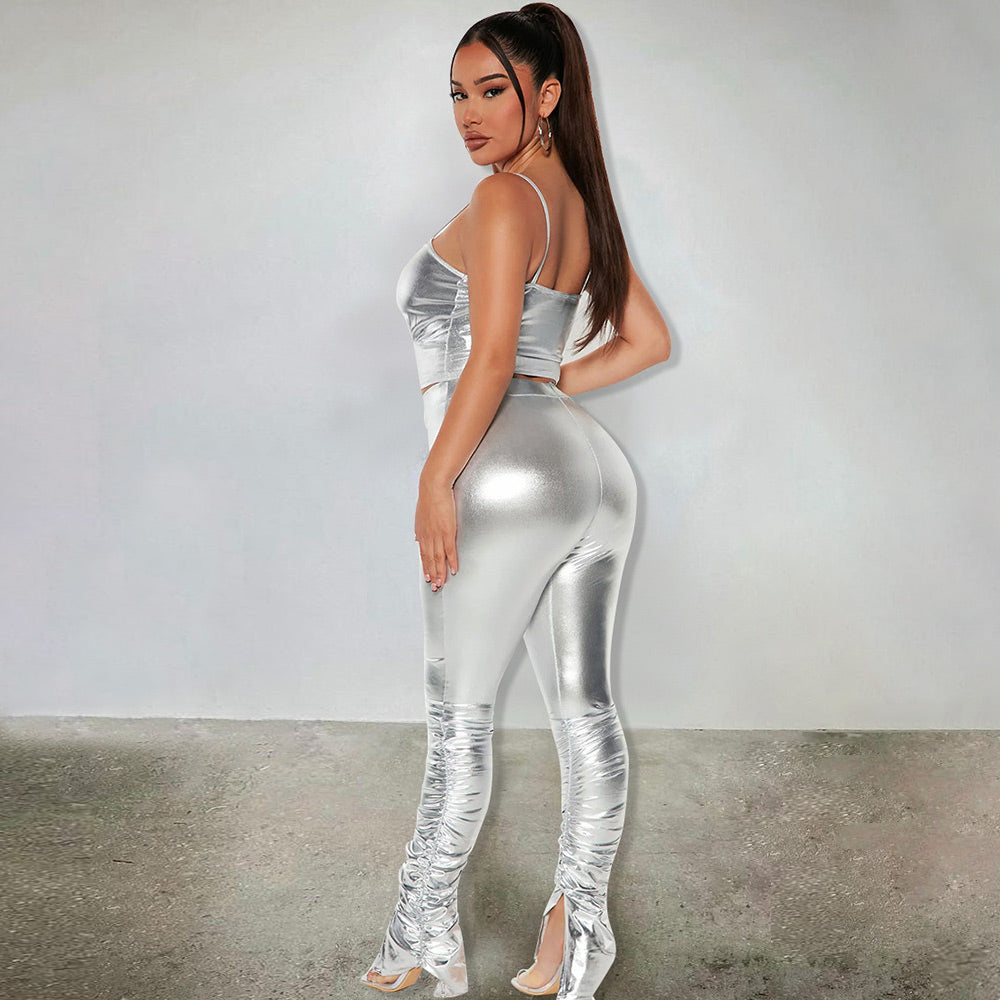 Silver Shiny Clubwear Set