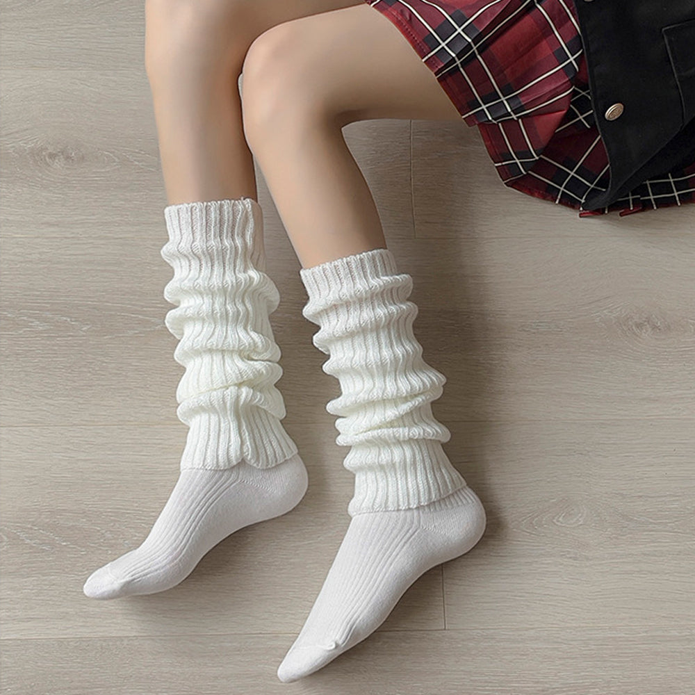 Rib Knit Schoolgirl Striped Knee Highs
