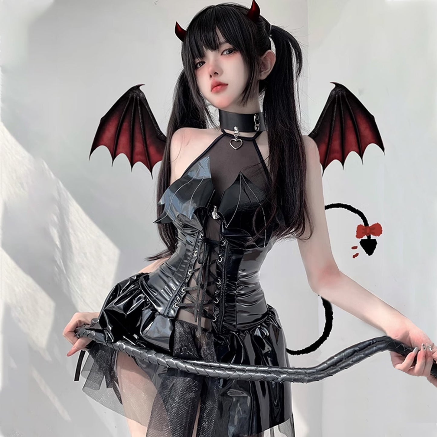 Latex Succubus Lingerie: Gothic Halloween