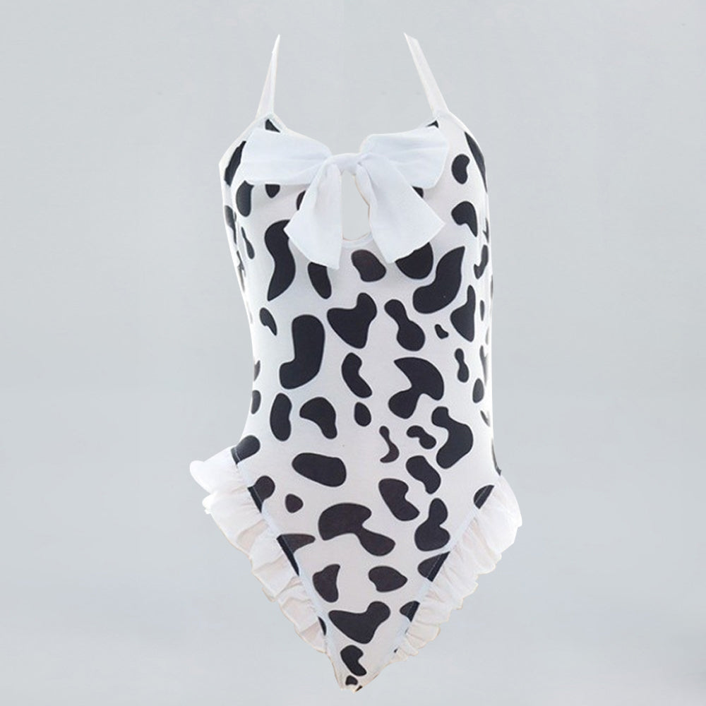 Cow Print Halter Bodysuit