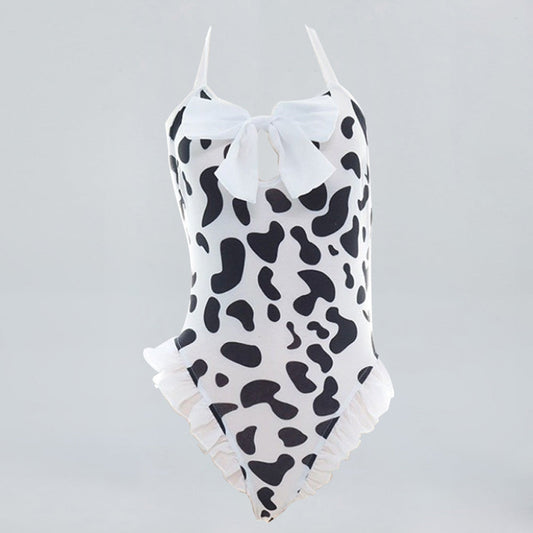 Cow Print Halter Bodysuit