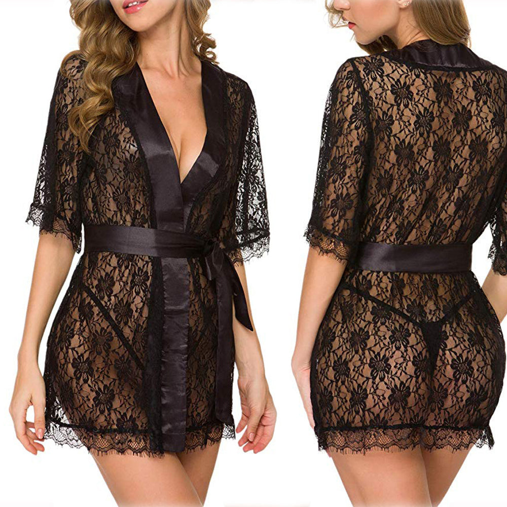 Irresistible Lace Kimono Nightgown Lingerie