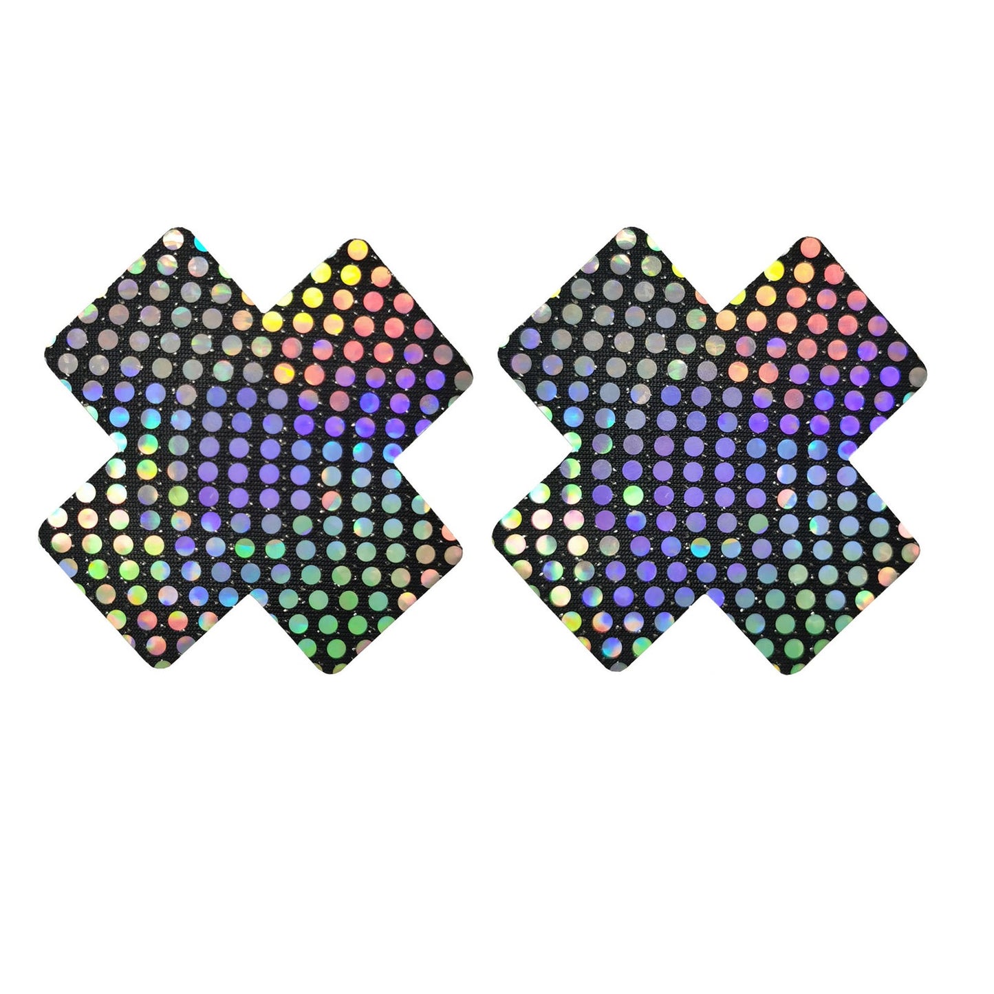 Black Reflective Polka Dot Nipple Covers