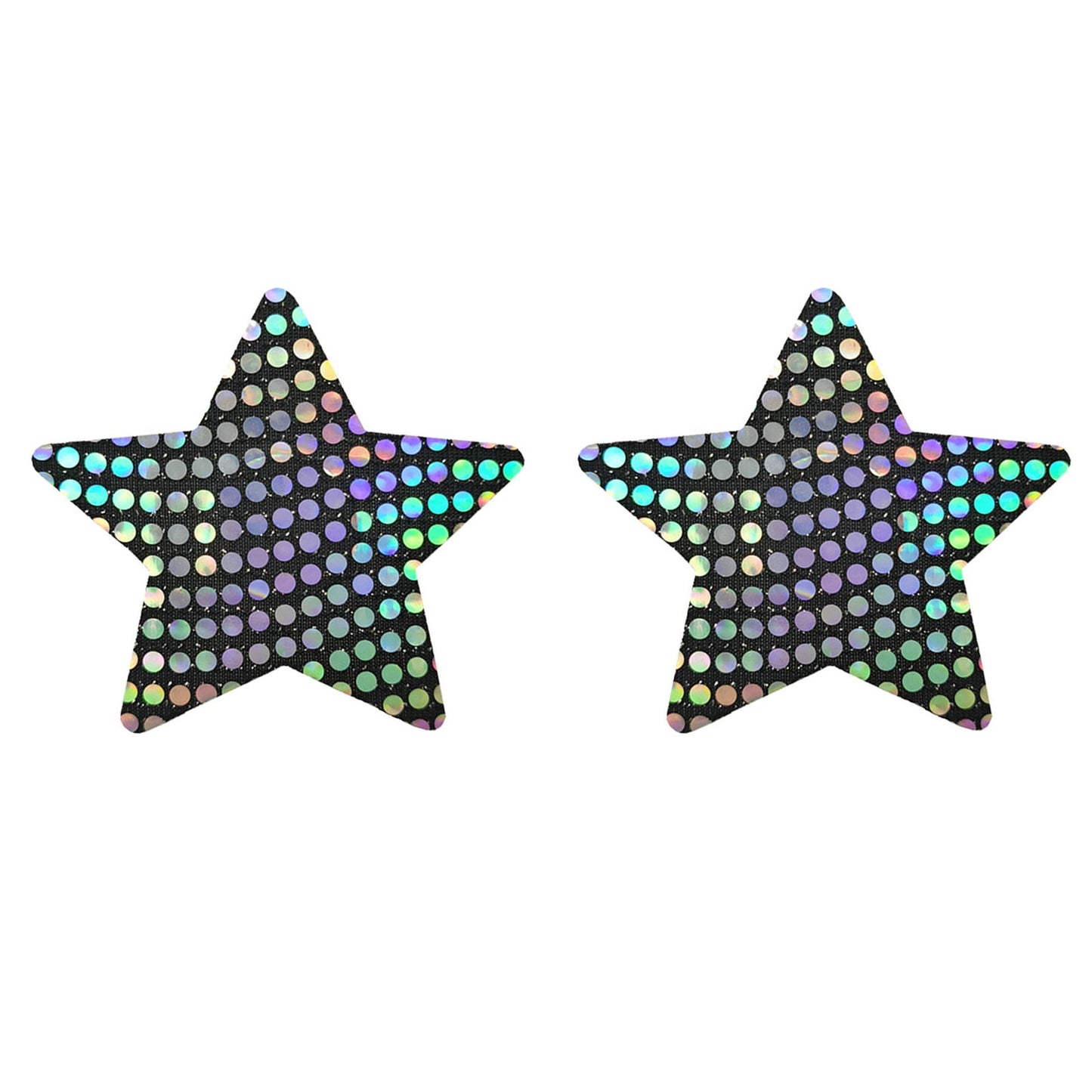 Black Reflective Polka Dot Nipple Covers