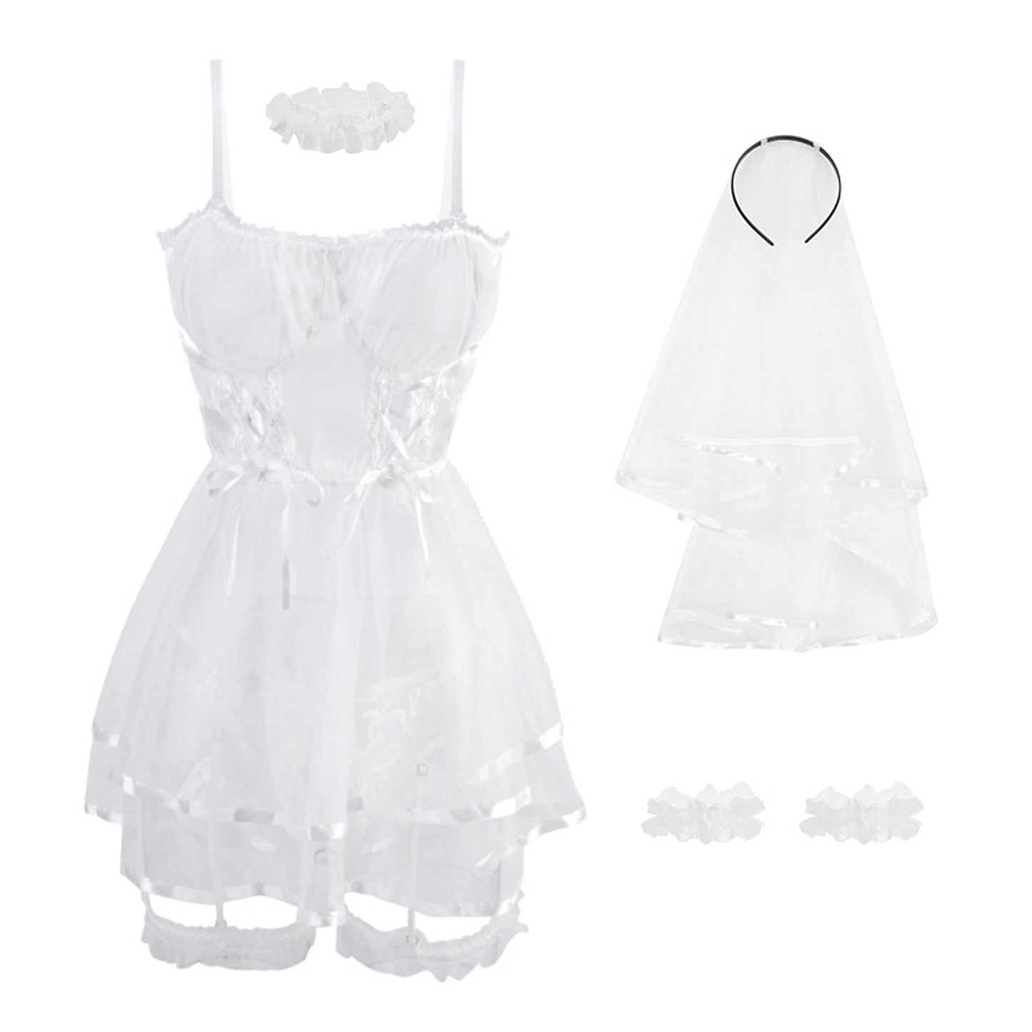 Amorino Bride Sheer Mesh Babydoll - Cosplay Costume