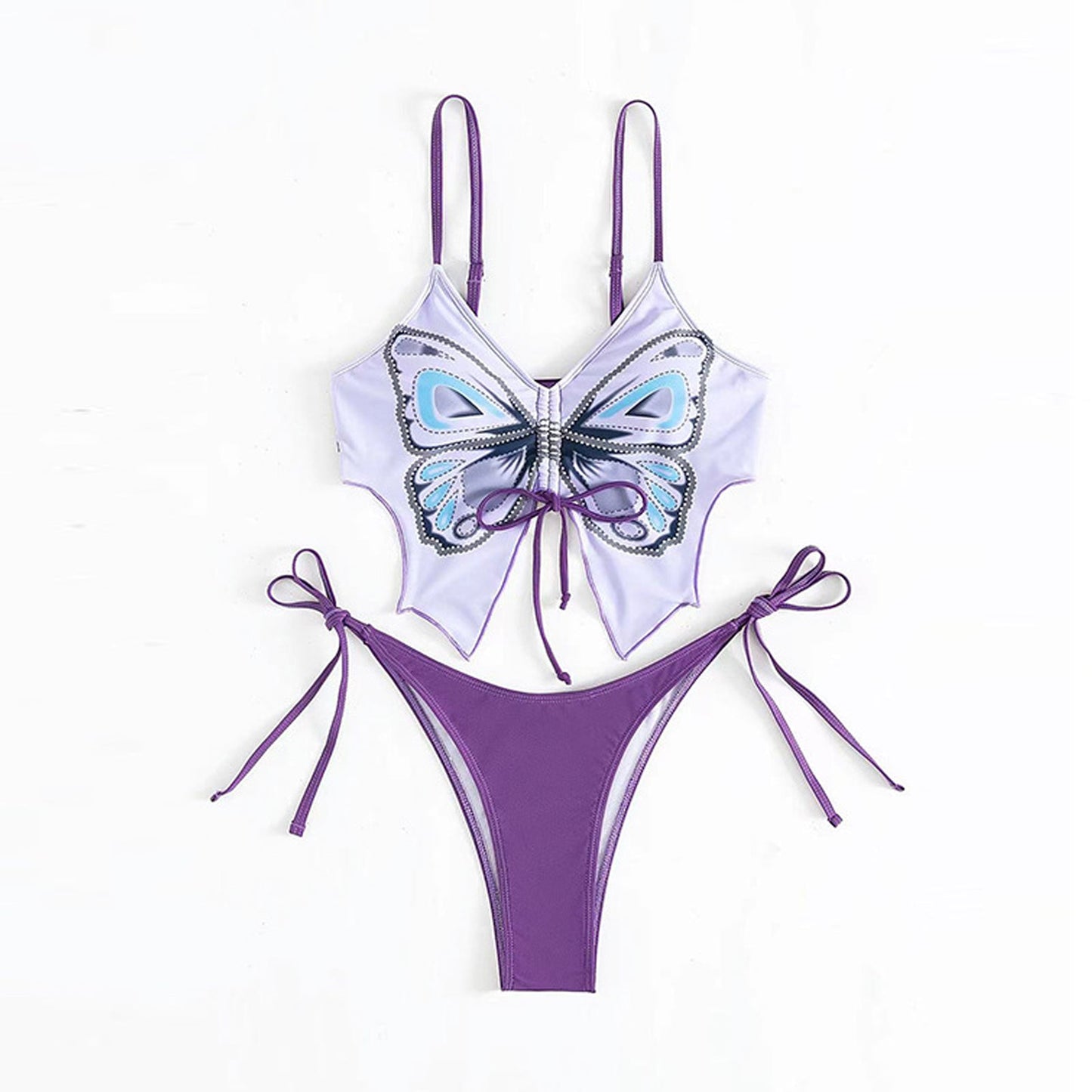 Butterfly Bikini Set with Drawstring