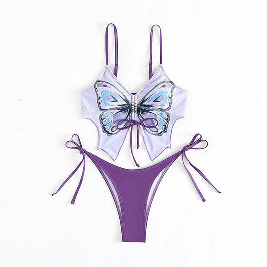 Butterfly Bikini Set with Drawstring