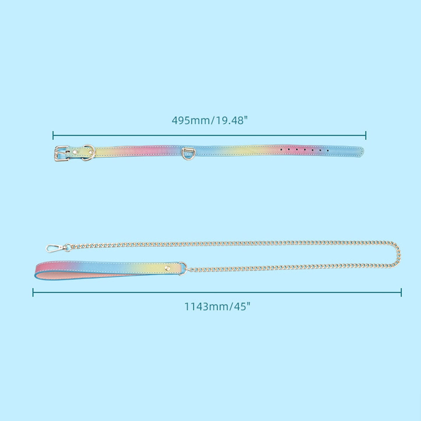 Reflective Leather Gothic Nightclub Leash