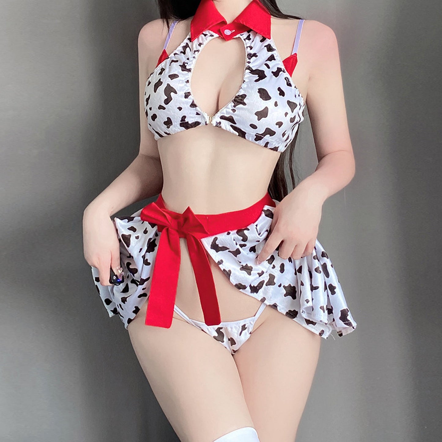 Cow Print Anime Lingerie Set