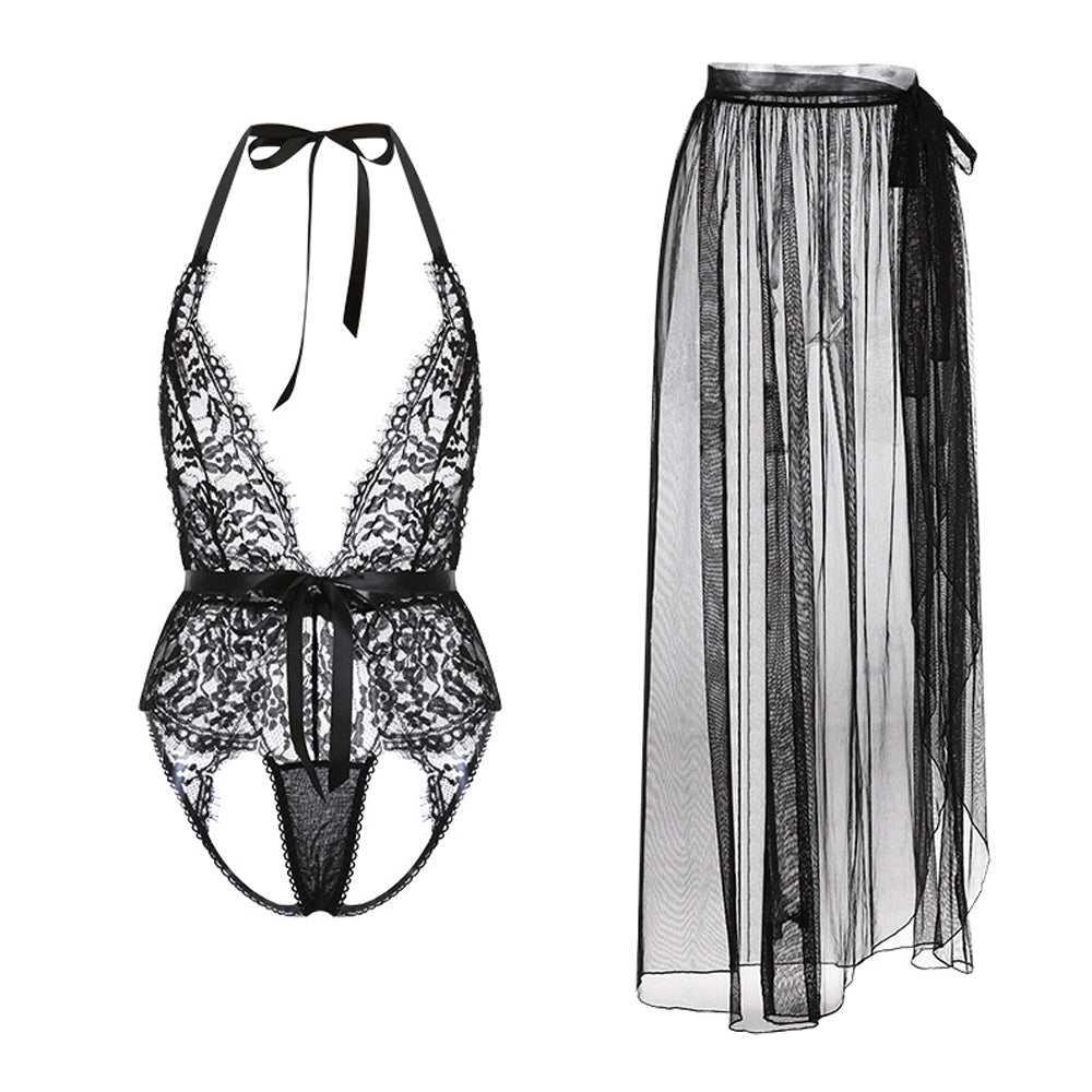 Amorino Irresistible Crotchless Teddy Set