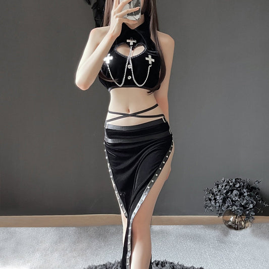 Devil Cosplay Crop Top & Skirt