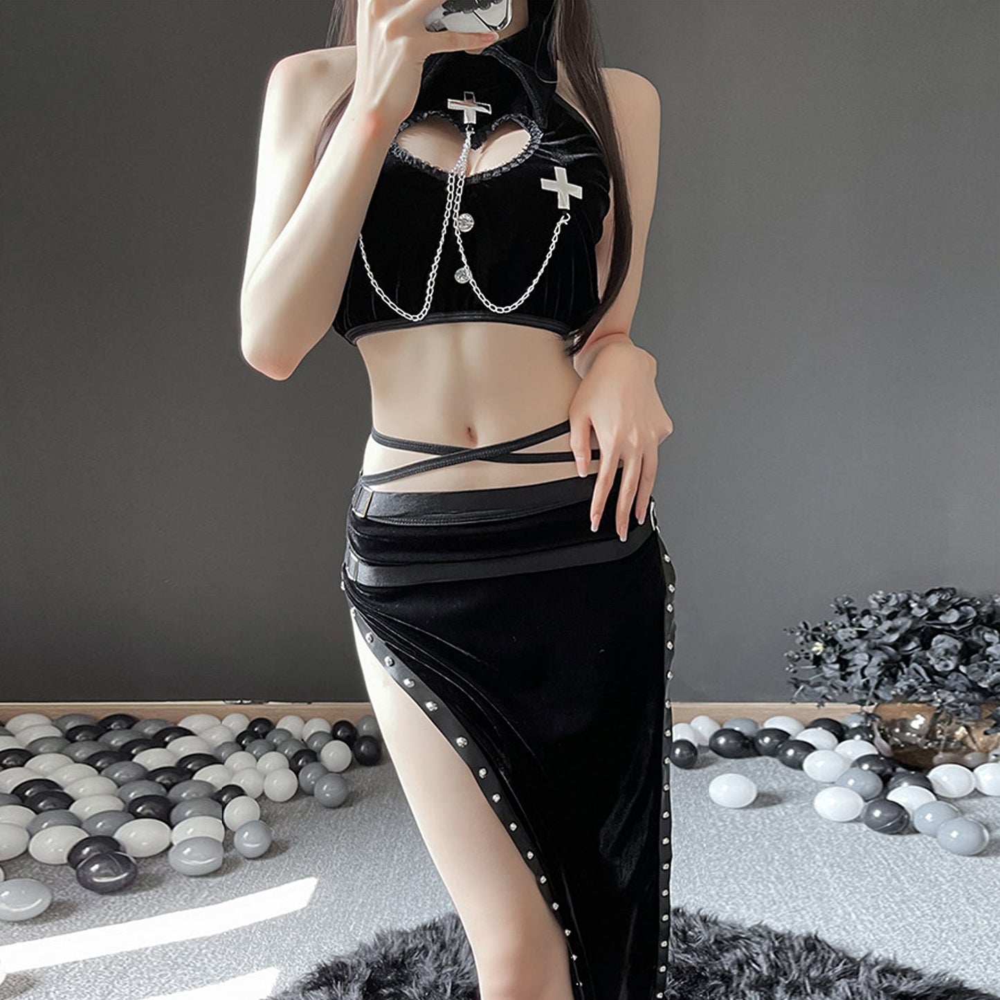 Devil Cosplay Crop Top & Skirt