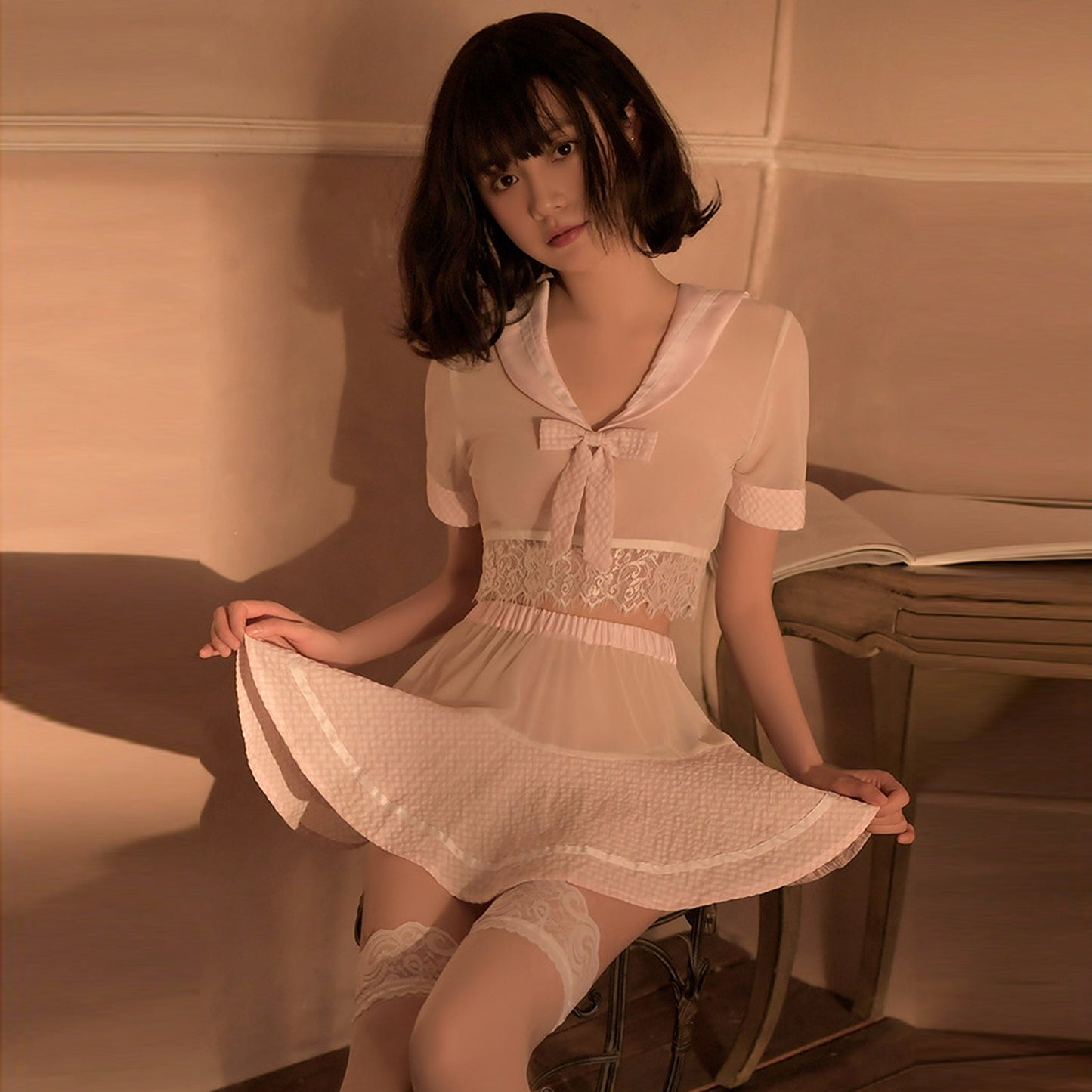 Irresistible Japanese Schoolgirl Cosplay Lingerie