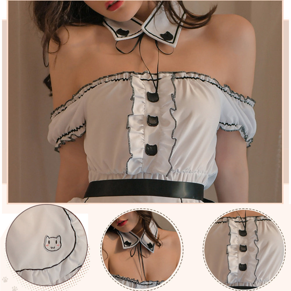 Amorino Cat Maid Costume: Adorable Off-Shoulder Lolita Dress