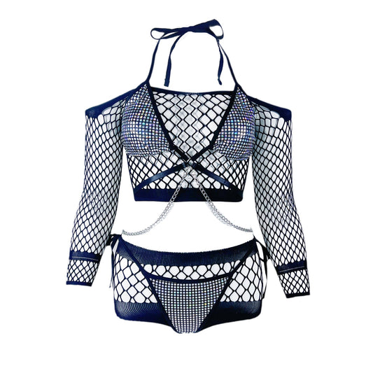 Metallic Bikini Set Rave Outfit.