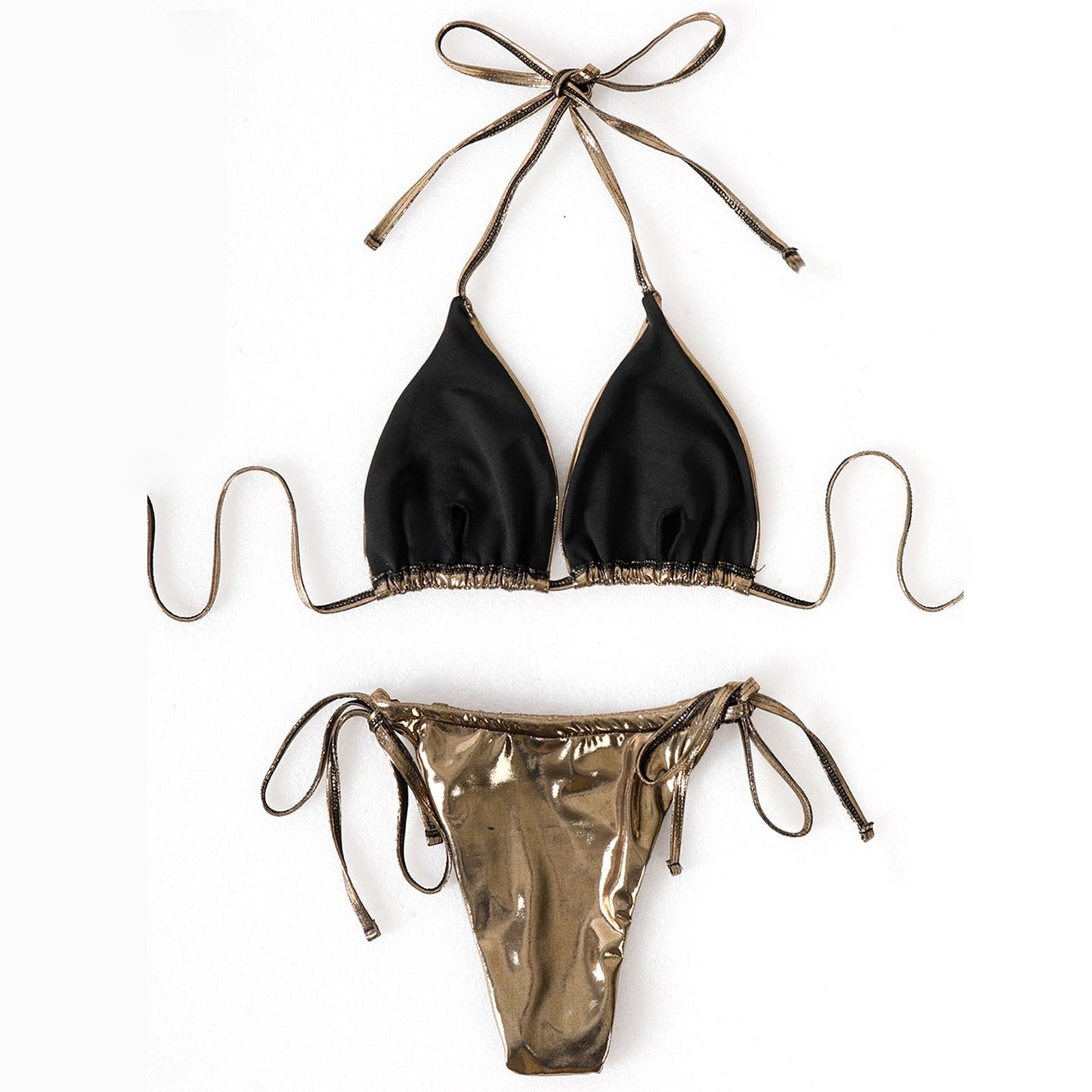 Metallic Bikini Set with Cover-Up