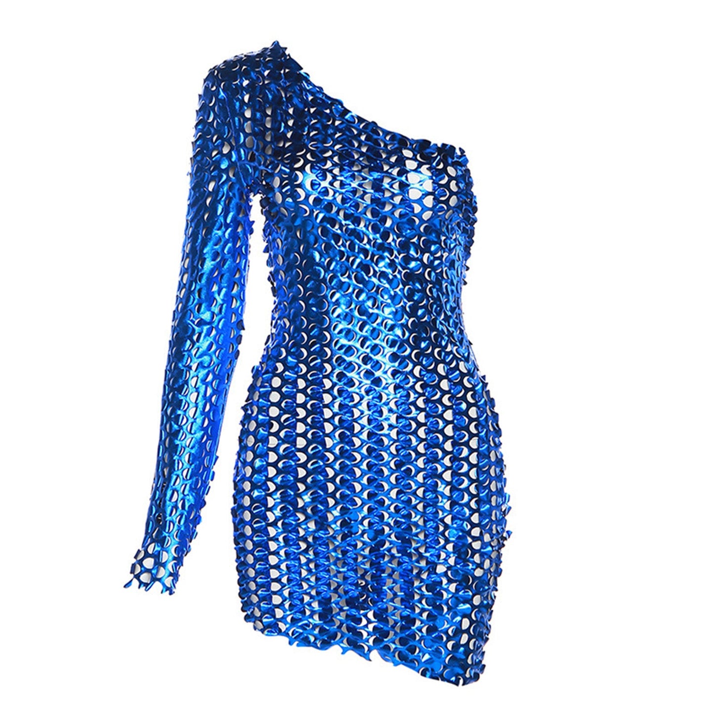 Metallic Mini Dress with Cut-Out - Rave Ready