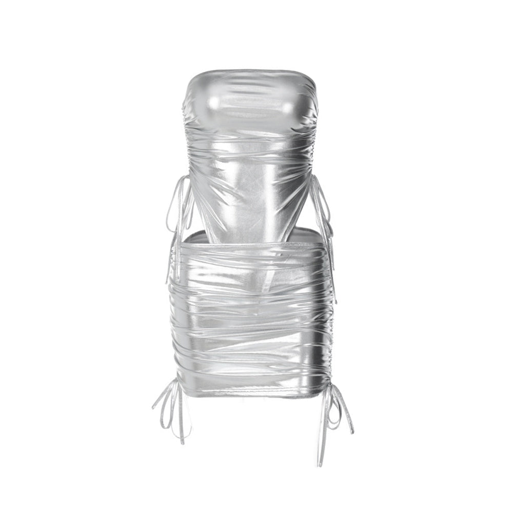 Pink Shimmer Skirt Set - Barbiecore Rave Outfit