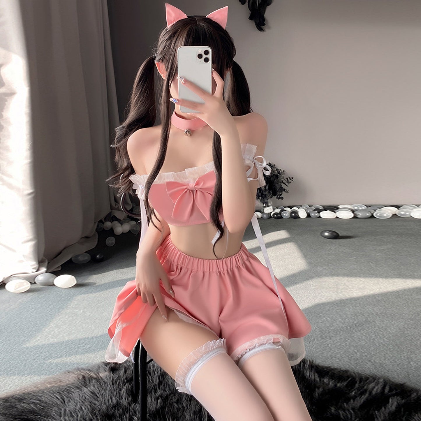 Amorino Pink Neko Lingerie Set