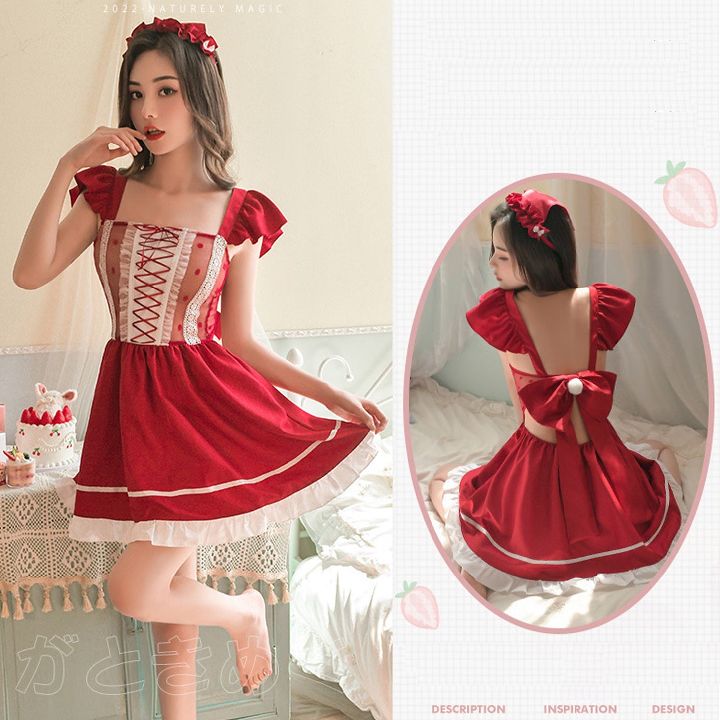 Red Lolita Cosplay Dress