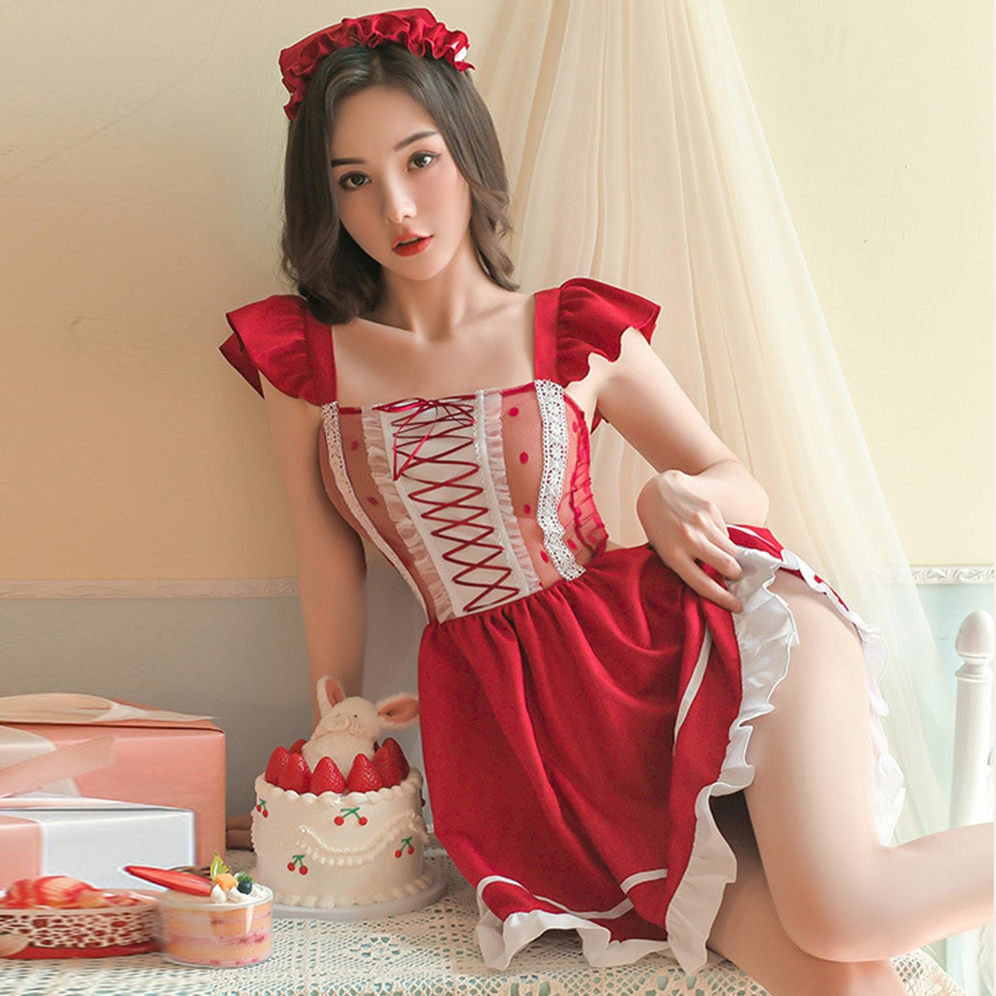 Red Lolita Cosplay Dress
