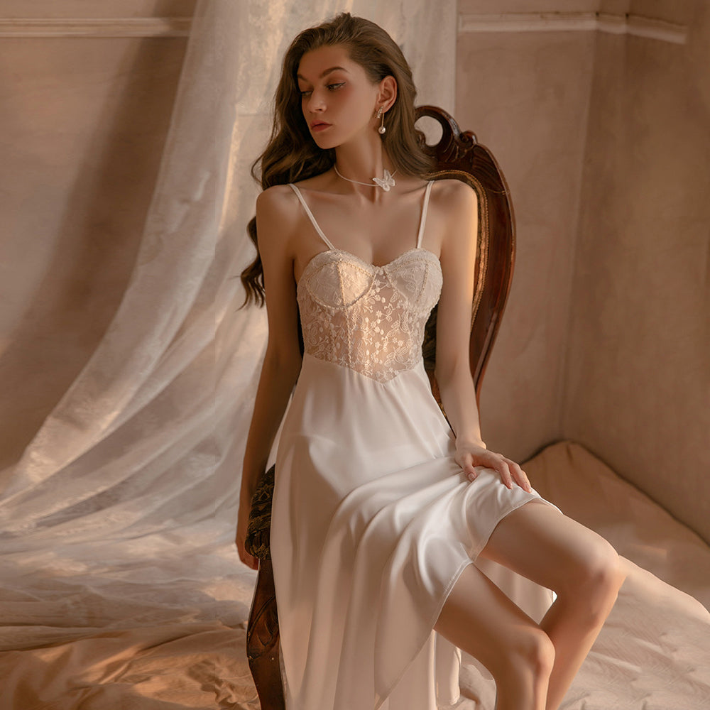 Amorino Satin Babydoll: Irresistible Lace Nightgown