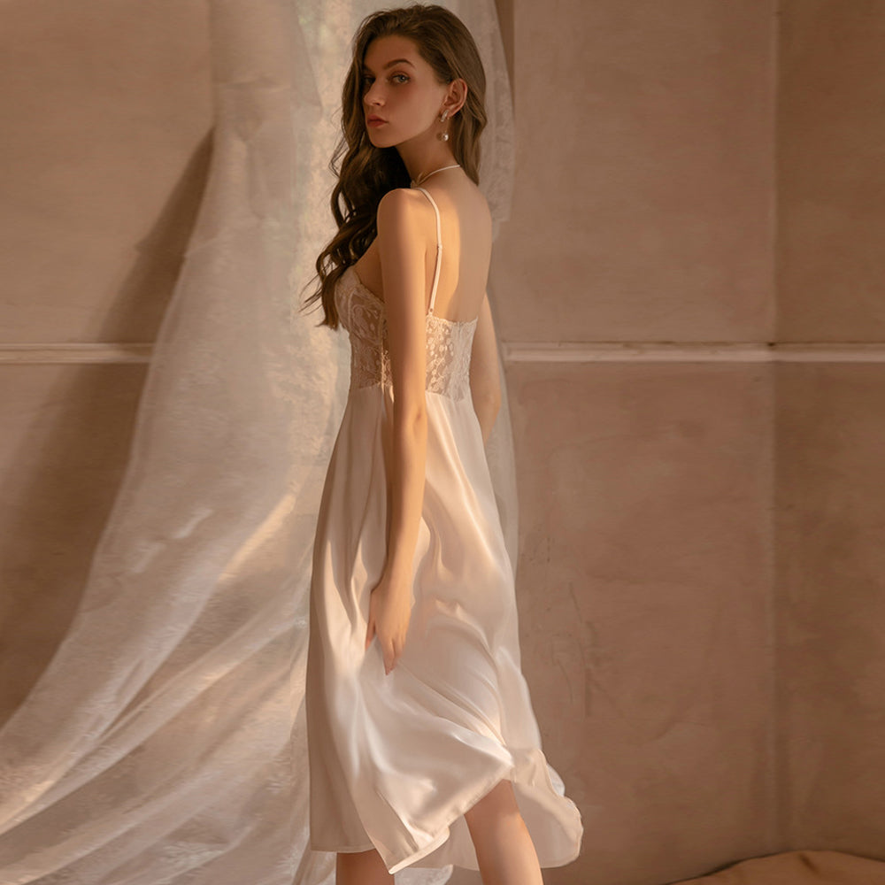 Amorino Satin Babydoll: Irresistible Lace Nightgown