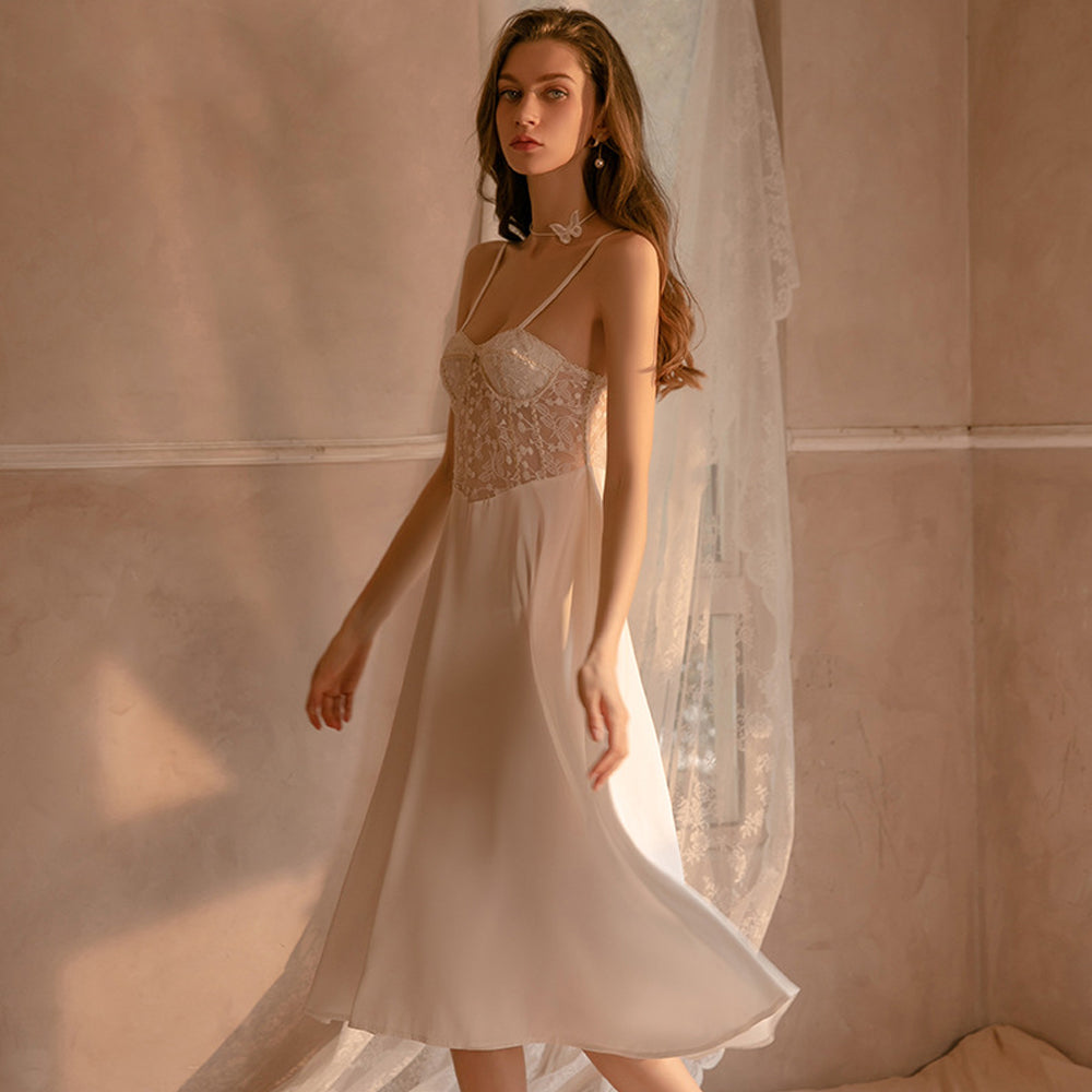 Amorino Satin Babydoll: Irresistible Lace Nightgown