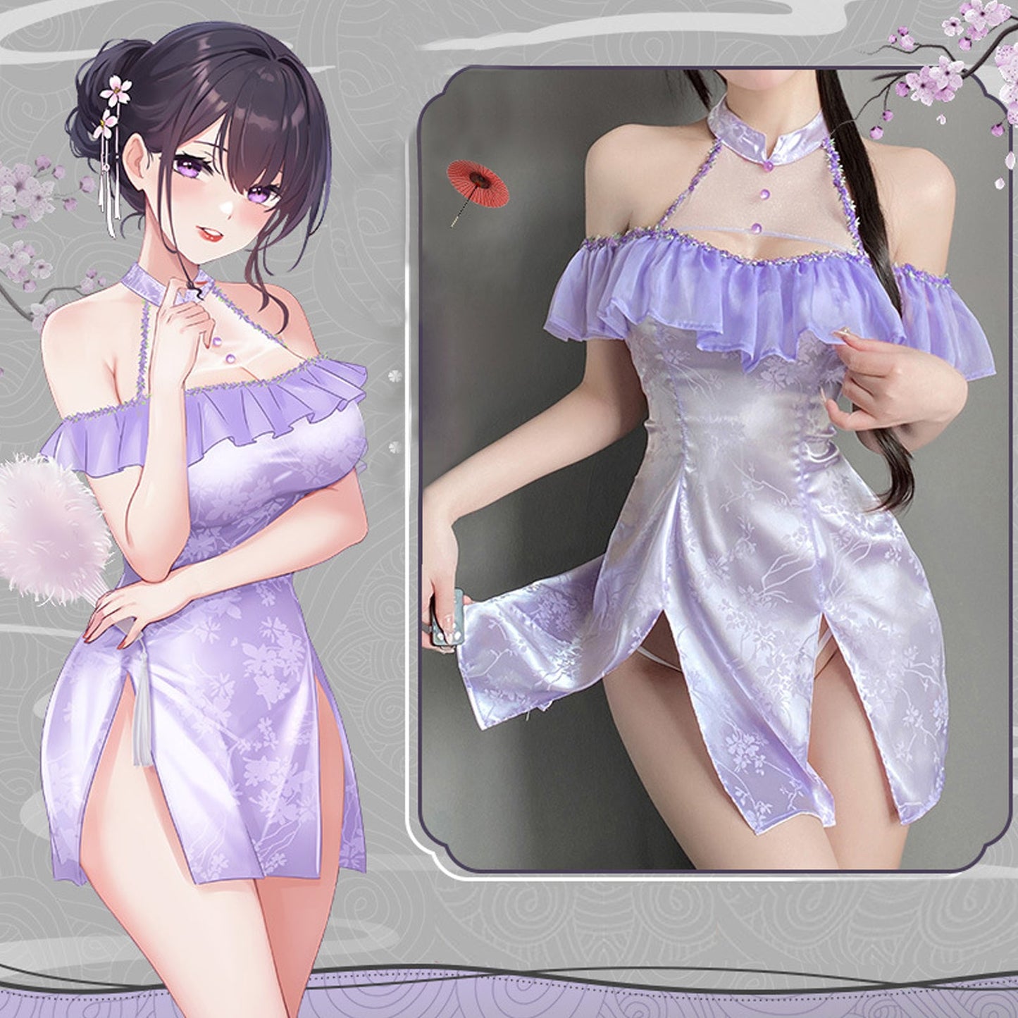 Irresistible Chinese Lace-Up Babydoll Lingerie